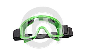 Green protective glasses.