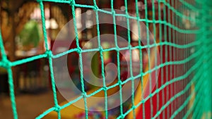 Green protective netting on the Playground.