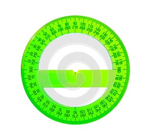 A green protractor