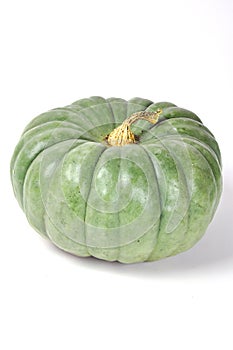 Green pumpkin isolated on white background
