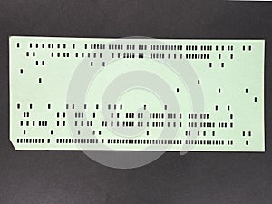 green punched card for programming