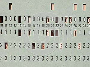 green punched card for programming