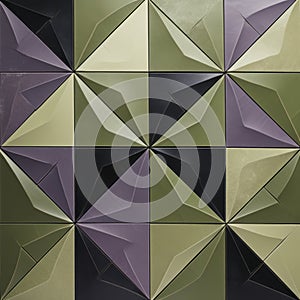 Green And Purple Wall Tile With Realistic Textures And Metallic Finishes