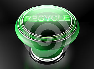 Green pushbutton for recycling - 3D rendering