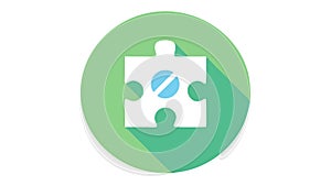 Green Puzzle Piece Flat Vector Icon Solution Idea, vector design Generative AI