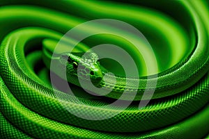 Green python snake skin texture background, generative ai