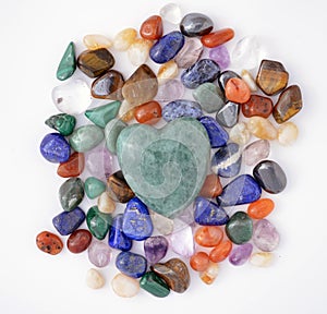 Green quartz heart