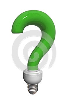 Green question bulb