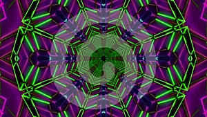 Green radar colored neon star 3d illustration vj loop