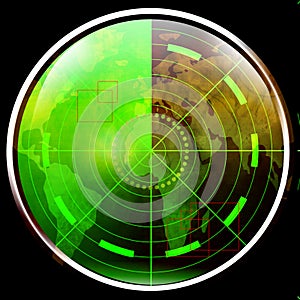 Green radar screen