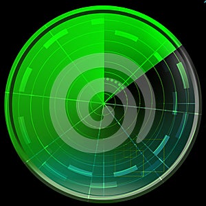 Green radar screen