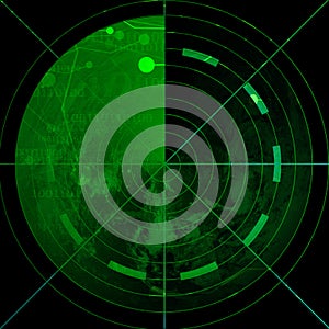 Green radar screen