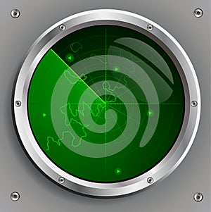 Green radar screen