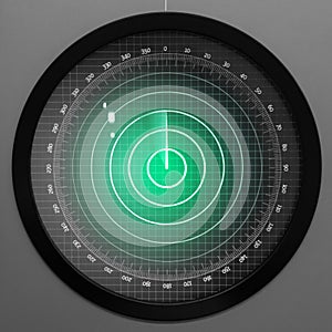 Green radar screen with dots