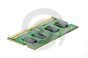 Green RAM memory hardware isolated on white