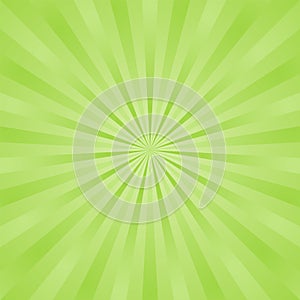 Green ray background. Vintage abstract texture. Retro starburst, sun beam. Halftone color. Light burst. Bright shine