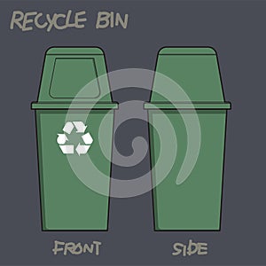 Green Recycle Bin