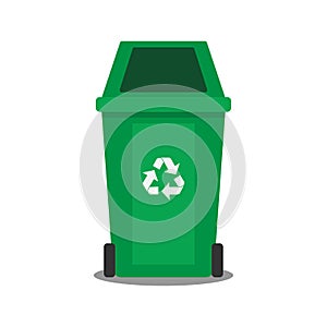 Green recycle bin icon, Trash and Garbage, vector, illustration