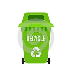 Green recycle garbage bin