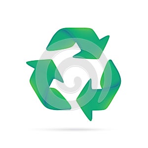 green recycling arrow symbol Reuse concept for the planet. 3d illustration