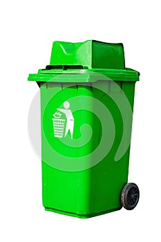 Green recycling bin