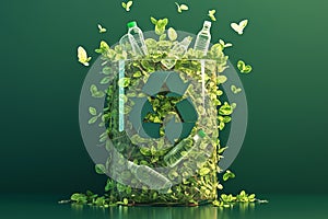 Green recycling concept promotes eco friendly practices for sustainable future