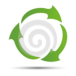 Green recycling symbol of ecologically pure funds photo