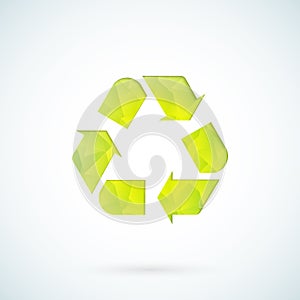 Green recycling symbol geometric icon