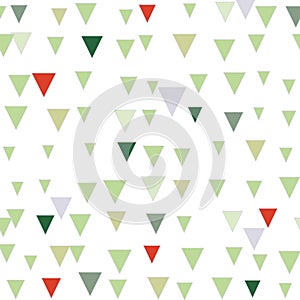 Green and red abstract triangle Christmas seamless pattern.