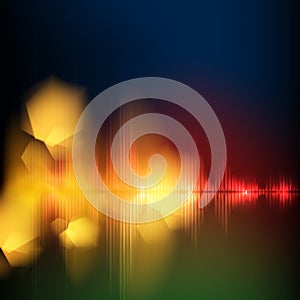 Green-red-blue wave abstract equalizer background.