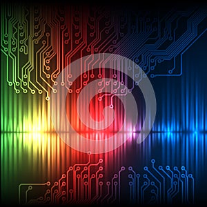 Green-red-blue wave abstract equalizer and circuit