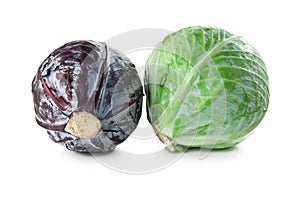 Green and red cabbage