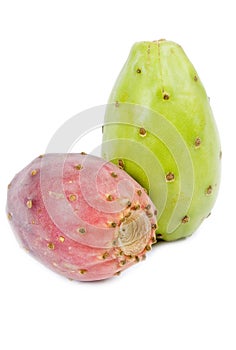 Green and Red Cactus Pears