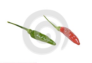 Green and red cayenne pepper