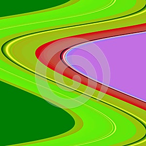 Green red fluid forms abstract bright vivid background