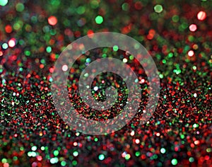 Green Red Glitter Background