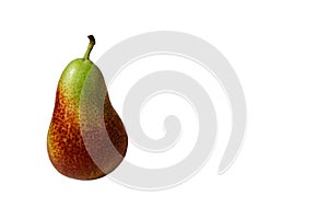 Green-red pear isolated on a white background