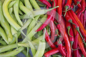 The  Green and Red Pepper texture background.
