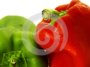 Green and red peppers