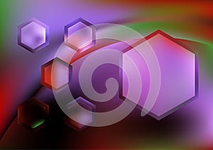 Green Red and Purple Hexagon Shape Background Graphic