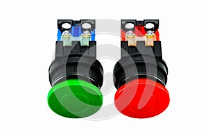Green and red push button switch
