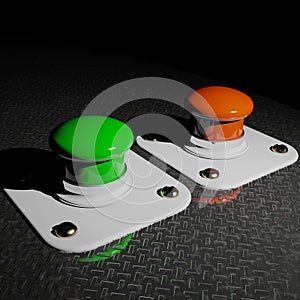 Green and Red pushbuttons