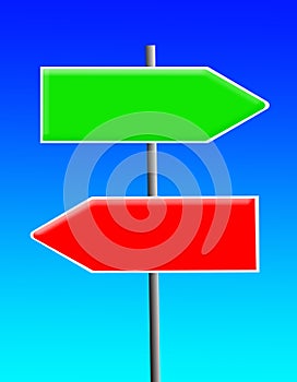 Green and red sign