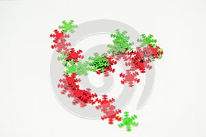 Green Red Snowflake Embellishments photo