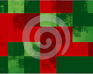 a green and red square pattern on a white background