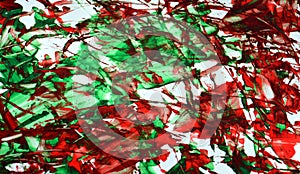 Green red white phosphorescent red painting blurred abstract vivid background, texture and strokes of brush