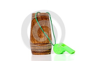 Green referee whistle, sport theme