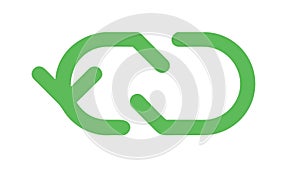 Green refresh reload arrows icon data update symbol , vector design Generative AI