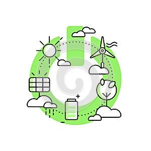 Green renewable energy. Concept illustration.