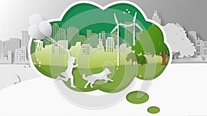 Green renewable energy ecology technology power saving environmentally friendly concepts